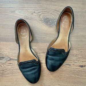 Jack Rogers black leather round toe d’Orsay flats, size 8